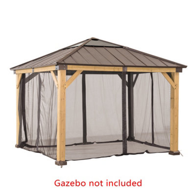 B&Q - Replacement Mosquito Net For  Cedar Wood Gazebo335Cm X 335CmKhaki