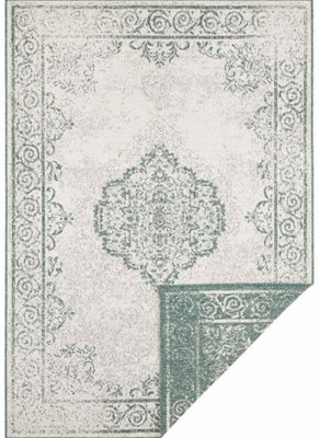 B&Q -  Cebu Reversible Indoor Outdoor Rug Polypropylene Flatweave Durable In Green