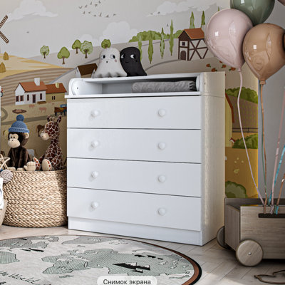 Shefa White 4 Drawer Kids Changing Dresser - Image 4