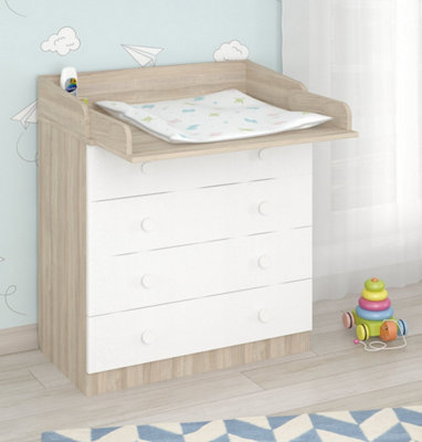 Shefa Line Shefa 800 Kids Changing Dresser Elm-White (2 Boxes) from B&Q