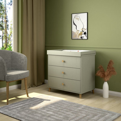 Shefa 3 Drawer Kids Changing Dresser - Grey - Image 3