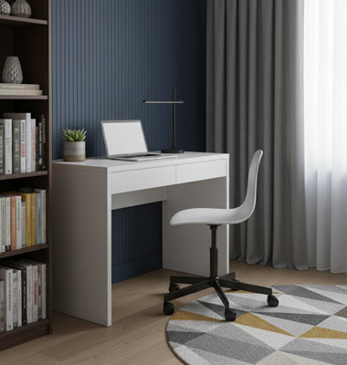 Computer Desk Shefa Line Vikko White from B&Q