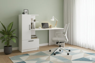 Computer Desk Shefa Line Arden White from B&Q
