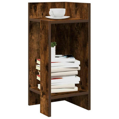 Berkfield Side Table With Shelf Smoked Oak 25.5X27x60 Cm