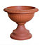 42cm Grecian Plastic Urn Garden Patio Planter Plant Pot Bowl - Terracotta Colour