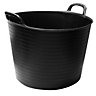 42L Black Flexi Plastic Tub / Bucket for Household and Garden