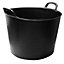 42L Black Flexi Plastic Tub / Bucket for Household and Garden