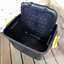 42L Heavy Duty Storage Tub Sturdy, Lockable, Stackable and Nestable Design Storage Chest with Clips in Black