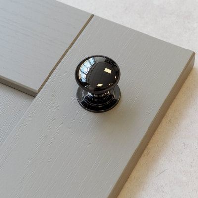 42mm Black Nickel Cabinet Knob Dark Gloss Kitchen Cupboard Door Drawer Pull Handle Bedroom Bathroom Furniture