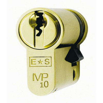 42mm Euro Single Cylinder Lock Master Key 10 Pin Polished Brass Door Lock DIY at B&Q