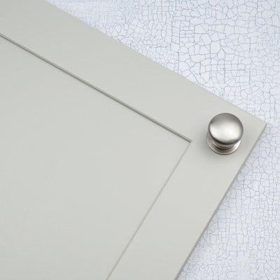 42mm Nickel Kitchen Cabinet Knob Round Classic Shaker Pull Brushed Silver Farmhouse Cupboard Door Drawer Furniture Upcycle Handle