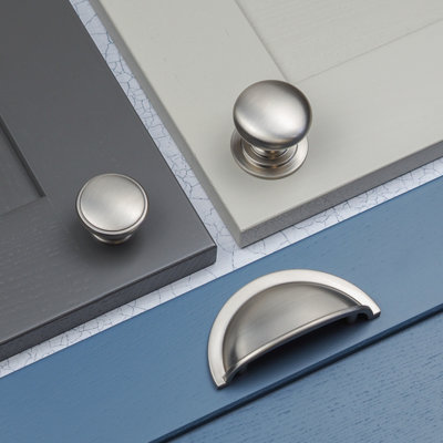 8 Pack - Brushed Nickel Cabinet Hardware Knobs,1.4" Diameter Round Satin Nickel Knobs For Cabinets, Cabinet Hardware Brushed Satin Nickel ,Flower