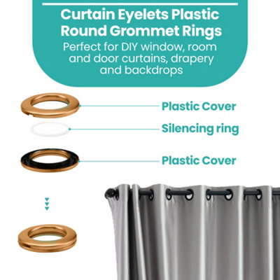 42mm Platic Eyelets, Gold Grommet Rings for Curtains & Drapes, Backdrop ...