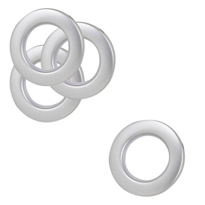 42mm Platic Eyelets, Matte Silver Grommet Rings for Curtains & Drapes, Backdrop, 10pcs