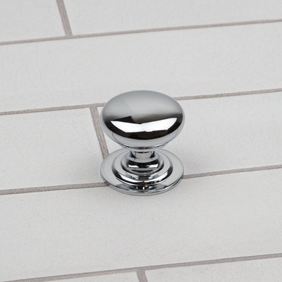 42mm Polished Chrome Cabinet Knob Silver Cupboard Door Drawer Handle Pull Bedroom Bathroom Wardrobe Furniture Replacement