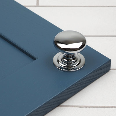 42mm Polished Chrome Cabinet Knob Silver Cupboard Door Drawer Handle Pull Bedroom Bathroom Wardrobe Furniture Replacement