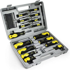 42PC Screwdriver Bit Set In Case Tool Kit Torx Phillips Precision Slotted Garage
