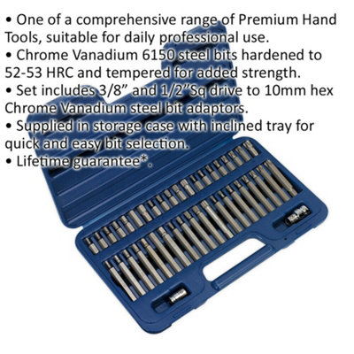 42pc TRX-Star / Hex / Spline Socket Bit Set - 3/8" & 1/2" Square Drive Mechanic