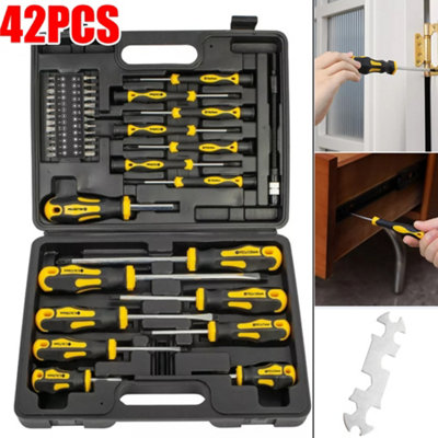 42PCS Premium Magnetic Screwdriver Set Cross-Head Flat Heads Precision