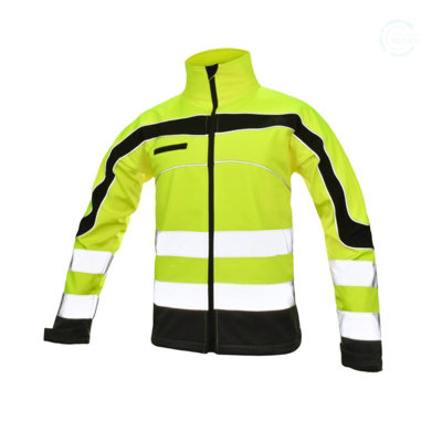 42UK High Visibility Fluo Yellow Softshell Jacket Waterproof Windproof ...