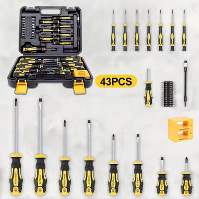 43-Piece Magnetic Screwdriver Set with Tool Case Precision Repair Kit