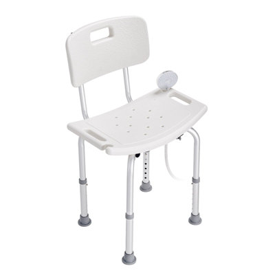 B&Q -  Sturdy Shower Chair Adjustable Height Non-Slip Bathroom Stool For Elderly Disabled