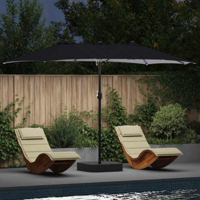 B&Q -  Garden Parasol Anthracite 385 X 209 X 244 Cm Fabric
