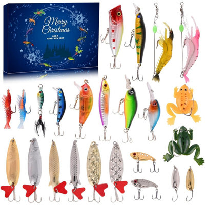 CLEFFNS Fishing Advent Calendar 2026 Christmas, 24 Days Fishing Lures Advent Calendar For Fisher, 2026 Xmas Countdown Surprise Gift