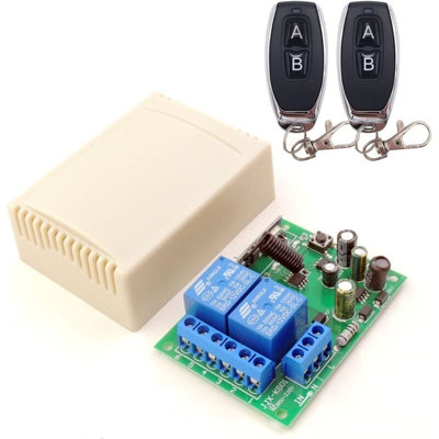 433 MHz RF wireless remote switch 2 channel AC relay receiver with 2 ...