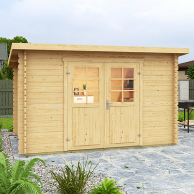 Lasita Maja Lasita Osland Malta 1 Log Cabin - 3M X 2M - Pent Roof Garden Building