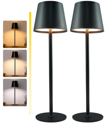 Aiandcc Rechargeable Lamps Full Metal Set Of 2Table Uk With 3 Color Modes5200 Mah Battery Operated LampTouch Control from B&Q