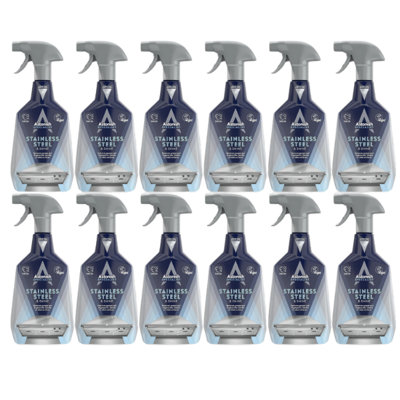 Astonish Stainless Steel Shine Cleaner Kitchen Grease Grime Dirt Spray 12X750Ml from B&Q