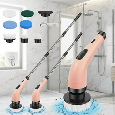  - Electric Spin Scrubber Cordless Cleaning Brush Adjustable Handle