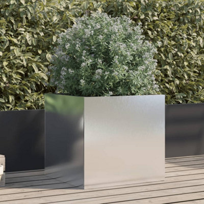 B&Q -  Planter Silver 49X47X46 Cm Stainless Steel