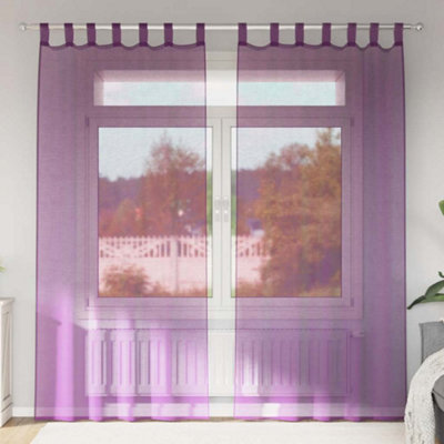 Berkfield Voile Curtains With Loops 2 Pcs Purple 140X245 Cm from B&Q