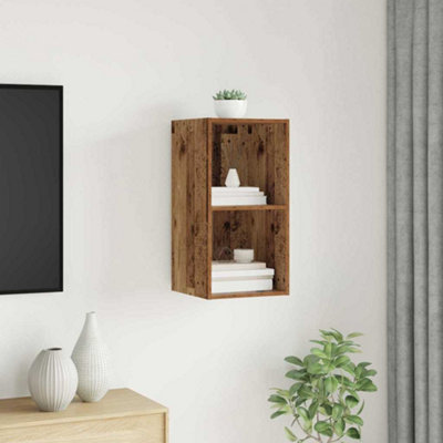 Berkfield Wall-Mounted Tv Cabinet Wall-Mounted Old Wood 37 X 37 X 72 Cm from B&Q