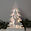 43cm Battery Operated Warm White LED Lit Wooden Christmas Reindeer Scene