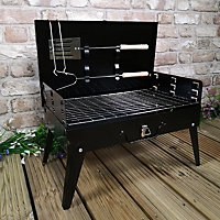 43cm x 26cm Folding Portable Camping Beach Barbecue BBQ with Wind Shield & Tools