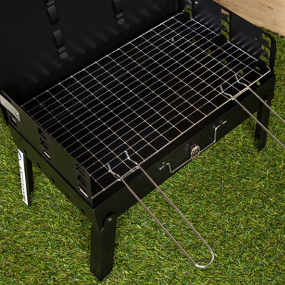 43cm x 26cm Folding Portable Camping Beach Barbecue BBQ with Wind Shield & Tools - 4