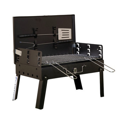 43cm x 26cm Folding Portable Camping Beach Barbecue BBQ with Wind Shield & Tools - 8
