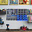 44 Pcs On-Wall Garage DIY Storage Unit with 28 Cubes 10 Hooks 2 Boards Blue