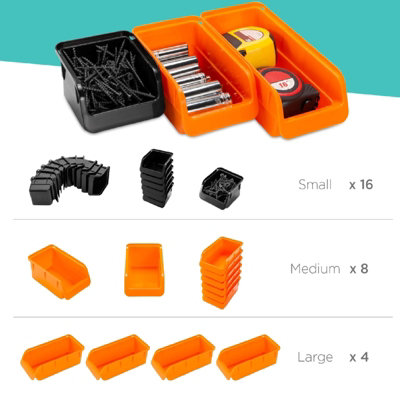 44 Pcs Pegboard Shelf Tool Organiser Garage Shed Wall Mount Shelves Storage Rack - 4