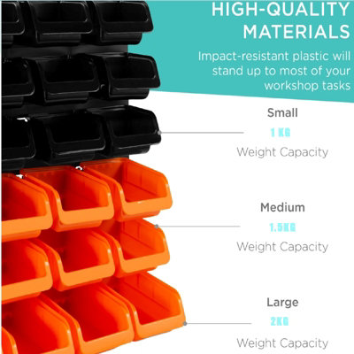 Monzana Tool Panel Perforated Wall Shelving 95 X 54 Cm 54 Pieces Workshop Storage