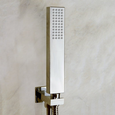 Nes Home Chrome Rectangular Shower Handset Kit & 1.5M HoseAdjustable Bracket from B&Q