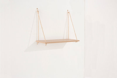 440mm rope shelf kit with rope hanging support,  oak effect