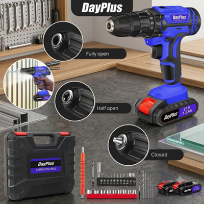 21V Cordless Drill Kit Electric Screwdriver 45Nm Combi Combi Drill With Led Work Light & 29Pcs Accessories For Home & Garden Diy P from B&Q