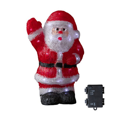 santa18243DS 44cm Battery Operated Light up Acrylic Christmas Santa Decoration