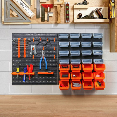 44pc Wall Mounted Backboards Which The Storage Bins - Diy Shed Storage ...
