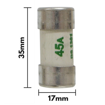 45 Amp Consumer Unit Fuses BS1361 Cartridge Fuse - UK Made - 3