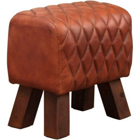 45 Cm Leather Footstool - L28 x W45 x H40 cm